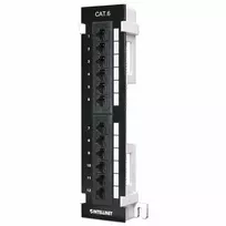 Intellinet Patch Panel, Cat6, montuojamas ant sienos, UTP, 12 prievadų, juoda