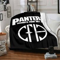 Pantera Cowboys From Hell Band Logo Graphic Print Flannel Blanket Black Background Heavy Metal Rock Soft Throw Blanket Music Fan Home Decor 80cm x 120cm white