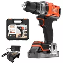 Black & Decker BCD382D1XK belaidis gręžtuvas-suktuvas, 18 V, su 2 Ah baterija