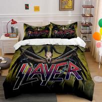 Goat Skull Slayer Design Bedding Duvet Cover Set Duvet Cover Pillowcases  (1*Duvet Cover 2*Pillowcases, without duvet insert) 135x200cm black