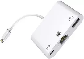 Microconnect LIGHT-HUB2 Lightning šakotuvas iPhone / iPad įrenginiams, RJ45 / USB, baltas