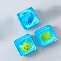 Random Taba Ice Cube Squishy Fidget Toy, Marine Animal Maltose Gel Slow Rebound Squeeze Toy, Q-Bouncy Anxiety Stress Relief Gift blue