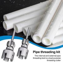 2Pcs 20Mm+25Mm Water Pipe Threader Tapping Tool Ppr Pvc Internal Thread External Thread Integrated Die Water Pipe Opener A3 gray