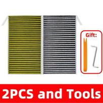 PINMOAP Activated Carbon Replacement Cabin Air Filter Dust Prevention Is Suitable For Tesla Model 3/Y With Installation Tool 2PCS and Tools Model 3 Y