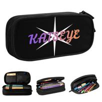 Katseye Pencil Case New Pen Bag Student Big Capacity School Supplies Gifts Pencil Box 21x10.5x5cm black