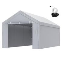 VEVOR Carport Keičiama stogo danga Viršus + Šoninė sienelė 6000 x 3000 mm, Garažo Palapinė Prieglauda Tentas Atsparus Vandeniui ir UV Spinduliams 600 x 300 x 200 cm pilka