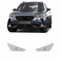 For Seat Cupra Formentor - Car Exterior Film TPU Headlight Rearview B Pillars Protective Film Anti-Scratch Accessories smoked headlight black