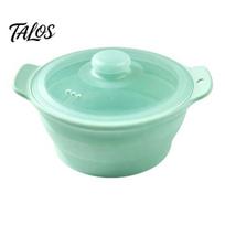 Food Grade Silicone Steamer Basket Foldable Microwave Steamer, Collapsible Bowl, Lightweight with Steam Grid Heat-Resistant Food-Grade Cookware B tamsiai mėlyna spalva
