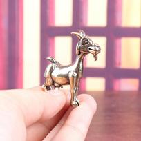 Vintage Brass Goat Statue Retro Animal Sculpture Tea Pet For Home Office Decor Ideal For Collectors one size pink