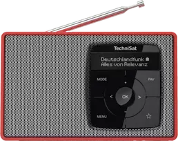 DAB+ skaitmeninis radijas TECHNISAT Digitradio 2 raudonas/sidabrinis – nešiojamas DAB+/FM imtuvas su įmontuotu garsiakalbiu