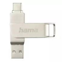 Hama C-Rotate Pro USB atmintukas 128GB USB Type-A / USB Type-C 3.2 Gen 1 sidabrinis