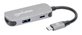 Manhattan USB-C Dock/Hub HDMI USB-A USB-C 100W Power Delivery 4K 60Hz