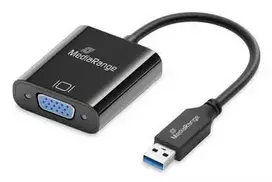 MediaRange MRCS230 vaizdo kabelio adapteris 0,2 m USB Type-A VGA D-Sub juodas