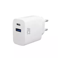 ACT AC2122 USB-C & USB-A įkroviklis 20W su Power Delivery PPS, Quick Charge, GaNFast