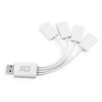 ACT USB šakotuvas 4 prievadai USB-A lankstus USB 3.2 Gen 1 Baltas 480Mbit/s