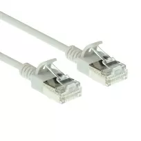 ACT pilkas 1 metro LSZH U/FTP CAT6A plonas šuolinis kabelis su apsaugotais RJ45 kištukais