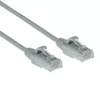 ACT pilkas 3 metrų LSZH U/UTP CAT6 plonas jungiamasis kabelis su apsaugotais RJ45 kištukais