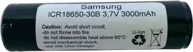 Įkraunama baterija Samsung ICR18650 3000 mAh 3,7 V – ličio jonų elementas