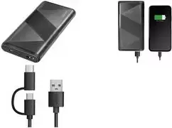 Logilink Powerbank 10000 mAh su 2-in-1 laidu, 18 W, PD 2.0, QC 3.0, juoda (PA0275)