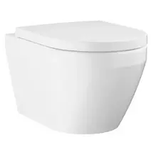Pakabinamas klozetas „Grohe Euro Ceramic“ su „SoftClose“ dangčiu, be apvado („Rimless“), „Triple Vortex“ nuleidimo technologija, spalva – „Alpine White“ (balta), 102510SH00