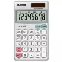 Pagrindinis skaičiuotuvas Casio SL-305ECO kišeninis sidabrinis baltas