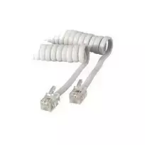 S/CONN 4m RJ10 skaidri balta telefono laidas