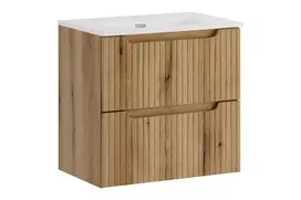 Pakabinama vonios spintelė su praustuvu Nova Coast Evoke, 60 cm, smėlinė
