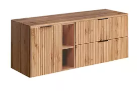 Pakabinamų vonios spintelių komplektas krepšiu Adel Oak, 140 cm, ruda