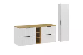 Vonios baldų komplektas Adel White, 140 cm, balta