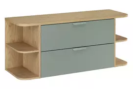 Pakabinama vonios spintelė su stalviršiu ir atviromis lentynomis Aster Green, 120 cm, žalia
