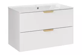 Pakabinama vonios spintelė su praustuvu Aster White, 80 cm, balta