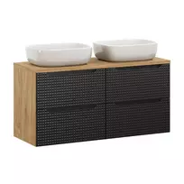 Pakabinamas vonios baldų komplektas Luxor Black, 120 cm, juoda