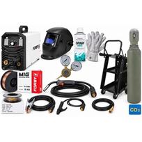 SUPER PASIŪLYMAS! Pusautomačio KOMPLEKTAS FORBY® MIG 210FX LED (sinerginis) + CO2 balionas 8l su priedais