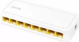 LogiLink tinklo jungiklis – 8 RJ45 prievadai – Gigabit – plastikinis korpusas – baltas