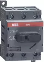 ABB OT80F3 – 3P – prijungtas – juodas – IEC 60947-3 / UL 508 / CSA C22.2 Nr. 14 – 600 V – 52,5 mm