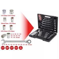KS Tools GEARplus 503.4960 kombinuotųjų veržliarakčių su terkšle rinkinys, 30 vnt., dėkle