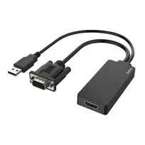 Hama 00200342 vaizdo kabelio adapteris 0,15 m USB Type-A + VGA (D-Sub) HDMI juodas
