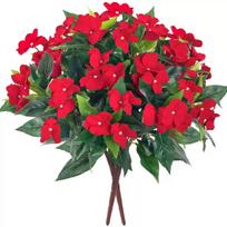 Realistic 7-Branch Balsam Bonsai Silk Flower for Home Decor black