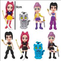 8pcs/Set Kpop Demon Hunters PVC Figures Model Toy Set Cartoon Gaming Desk Decorations Collection for Kids gray