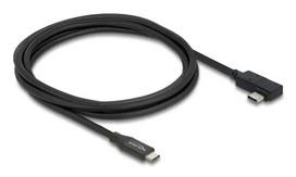 Kabelis DELOCK Coaxial USB4 Gen 3x2 40Gbps USB-C į USB-C kampuotas kairėn/dešinėn PD 3.1 240W 2 m