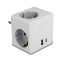 DeLOCK 11501 maitinimo adapteris su kištuku F tipas baltas 3A USB prievadai