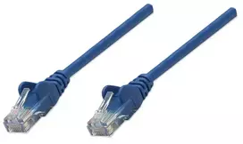 Intellinet Cat6 tinklo kabelis, 1 m, mėlynas, CCA, U/UTP, PVC, RJ45, auksuoti kontaktai, be užkablių, su gaubtuku, viso gyvenimo garantija