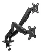 ACT monitorių laikiklis 35 colių, dujinis spyruoklinis, 2 monitoriams, Essentials, Clamp/Grommet, 18 kg, 43,2 cm (17 col.), 88,9 cm (35 col.), 100 x 100 mm, Juodas
