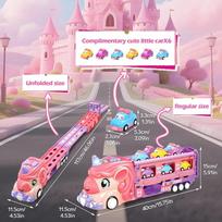 Automobilių žaislai mažai mergaitei Vienaragis Sunkvežimis Sulankstomas Lenktynių Trasos su Šviesa ir Garsu Trinties Jėgos Princesės Automobilis Gimtadienio Dovana Vaikui pink