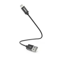 Hama įkrovimo laidas, USB-A – Lightning, 0,2 m, nailonas, juodas