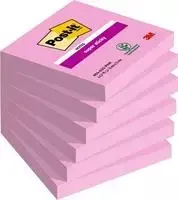 Post-it Super Sticky lipnūs lapeliai, ekstra stiprūs, rožiniai, 6 pakeliai (7100259225)