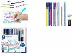 Staedtler rankinio šrifto rinkinys 100% PEFC – šepetėlis ir plona linija