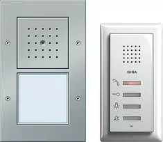 Iškviečiamoji lauko stotis Gira 049543 – laidinė, IP44, aliuminis ir balta, aliuminis/termoplastikas, AC/DC