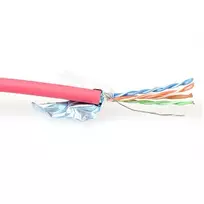 ACT CAT5E F/UTP LSZH vytos poros laidas, raudonas, 500 m