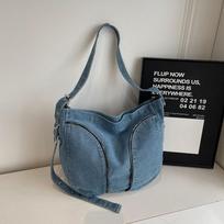 Japanese casual denim crossbody bag women's personality relaxation large capacity tote bag trendy versatile light shoulder bag average size juoda